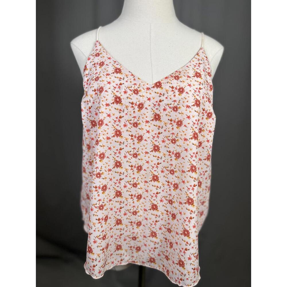 Forever 21 Women's Feminine Pink Floral Tank Size 2 Cottagecore Country
